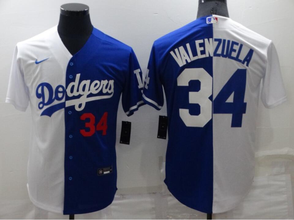 Men's Los Angeles Dodgers Active Player Custom White/Blue Split Cool Base Stitched Baseball Jersey Men's Los Angeles Dodgers Active Player Custom White/Blue Split Cool Base Stitched Baseball Jersey